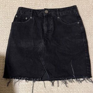 ASOS Black Frayed Mini Skirt